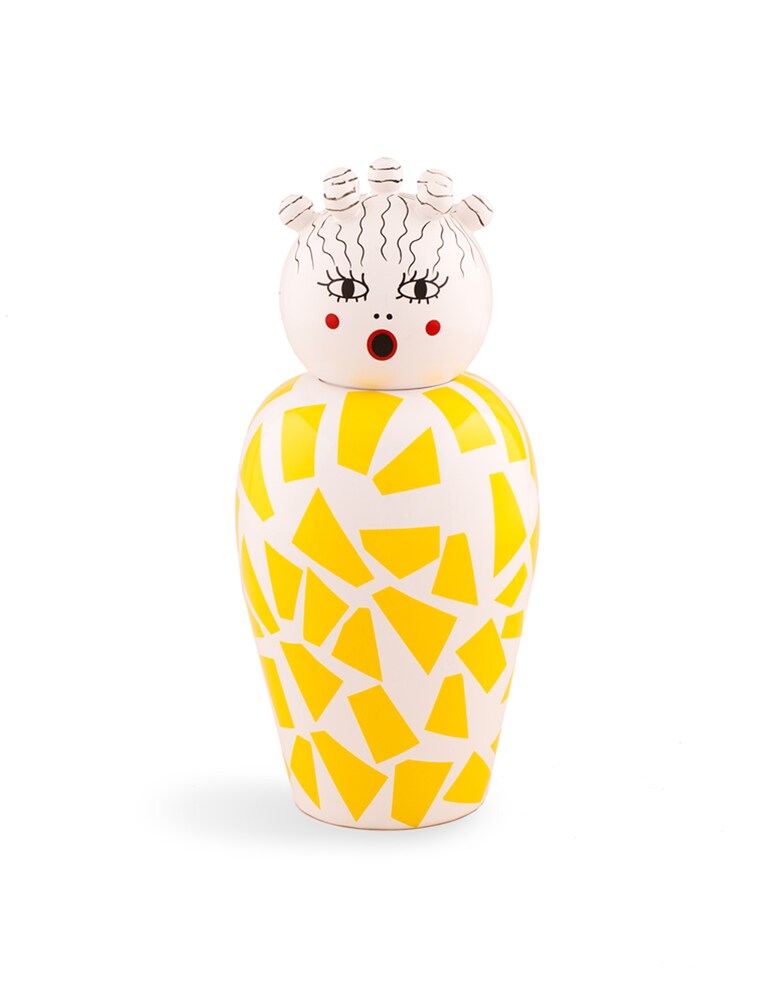 Seletti Vaso In Dolomite Con Coperchio "Le Canopie-Rosio" - Multicolor