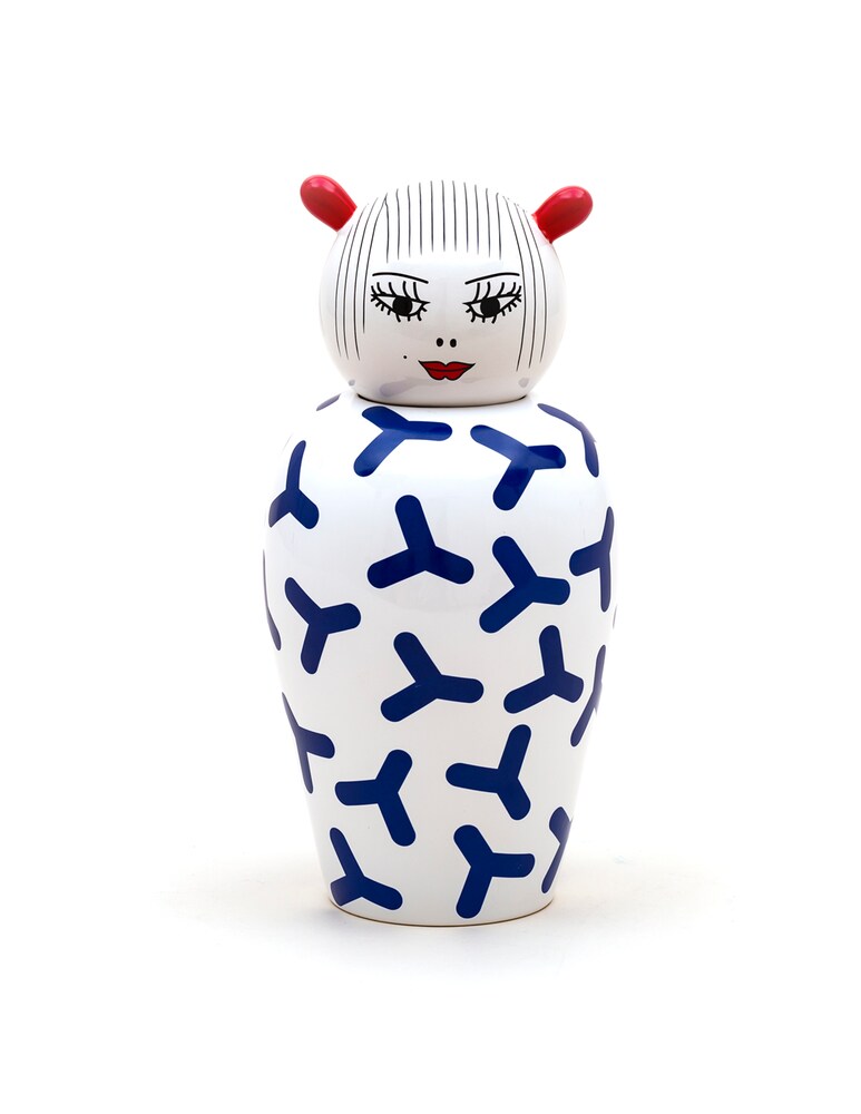 Seletti Vaso In Dolomite Con Coperchio "Le Canopie-Zoé" - Multicolor