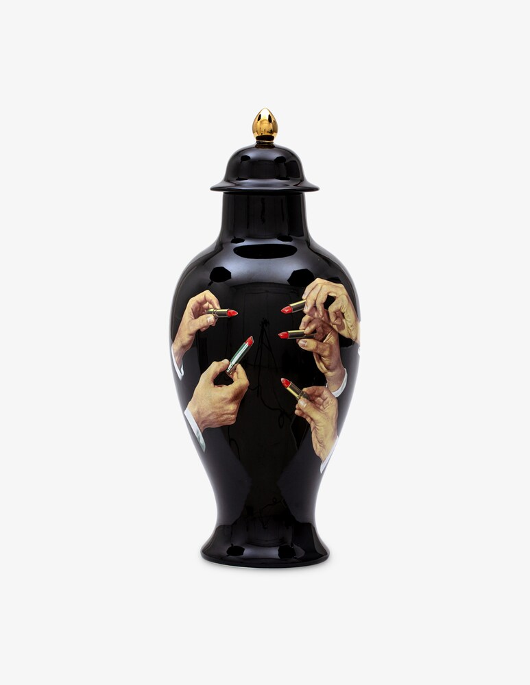 Seletti Vaso "Toiletpaper" Lipsticks Black - Multicolor