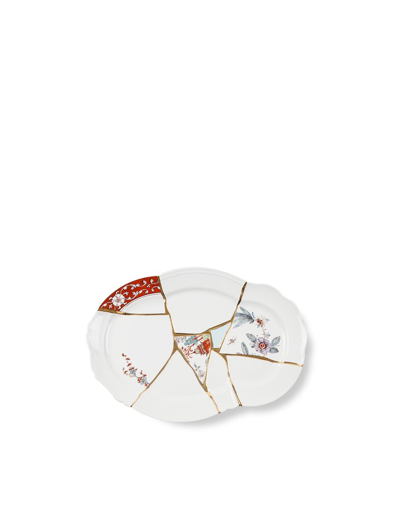 Seletti Vassoio In Porcellana "Kintsugi" - Bianco