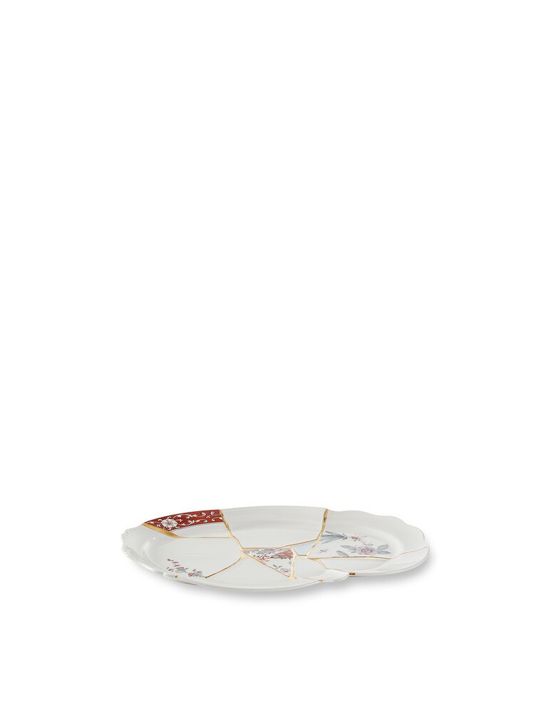 Seletti Vassoio In Porcellana "Kintsugi" - Bianco