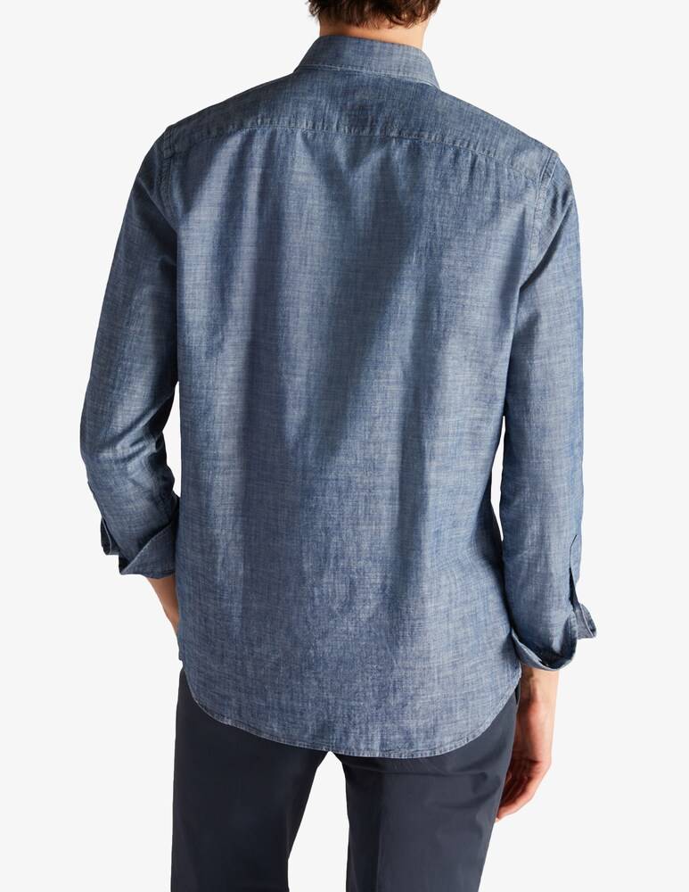 Slowear Glanshirt Camicia Regular Fit In Chambray Di Cotone