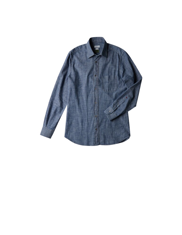 Slowear Glanshirt Camicia Regular Fit In Chambray Di Cotone