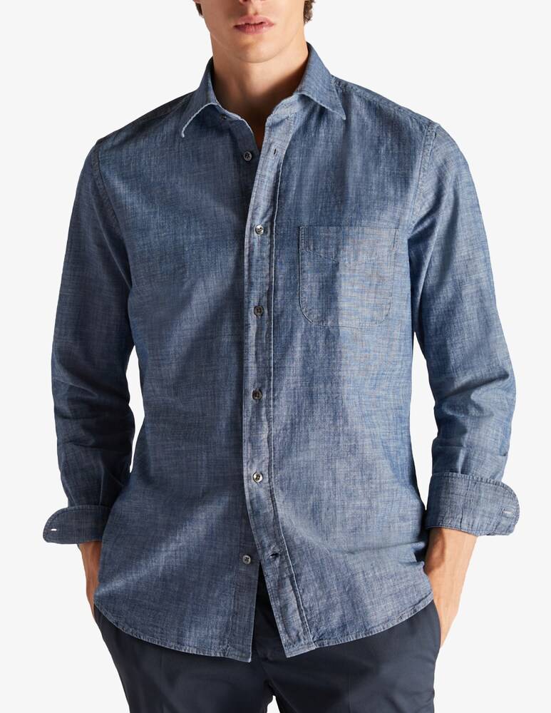Slowear Glanshirt Camicia regular fit in chambray di cotone