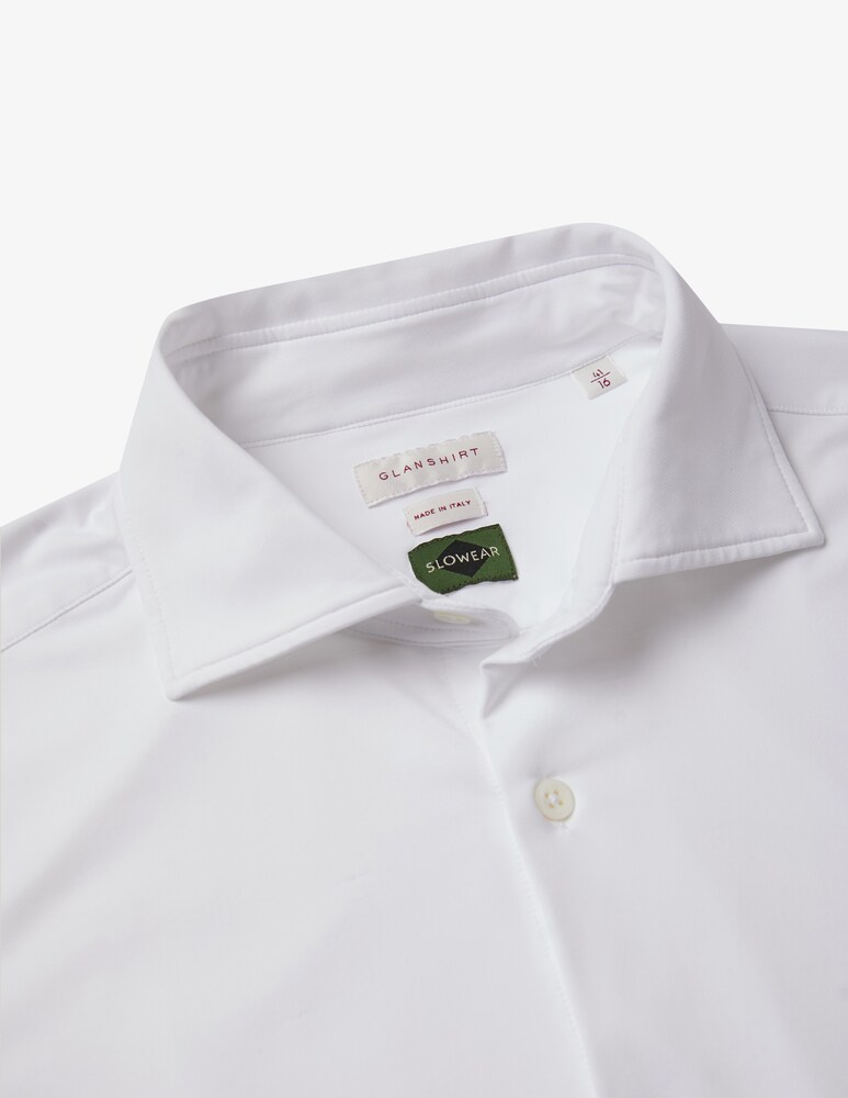 Slowear Glanshirt Camicia Wash & Wear Slim Fit In Jersey Tecnico