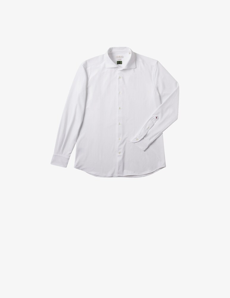 Slowear Glanshirt Camicia Wash & Wear Slim Fit In Jersey Tecnico