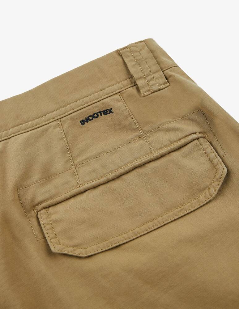 Slowear Incotex Pantalone Cargo Tapered Fit In Summer Satin Certificato