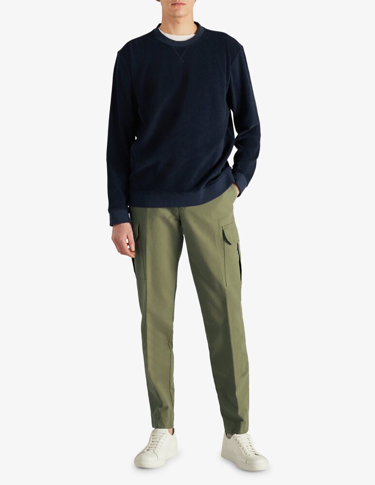 Slowear Incotex Pantalone Cargo Tapered Fit In Summer Satin Certificato