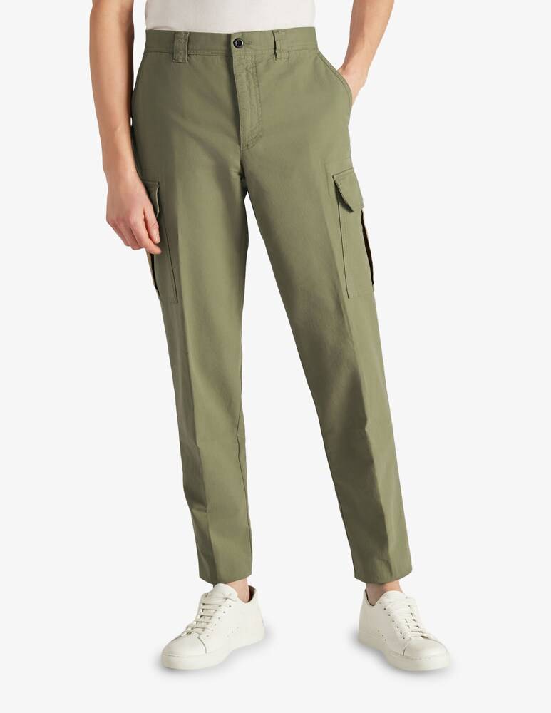 Slowear Incotex Pantalone cargo tapered fit in summer satin certificato