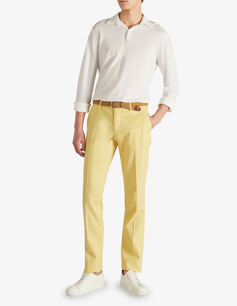Slowear Incotex Pantalone Slim Fit In Cotone E Lino Certificato