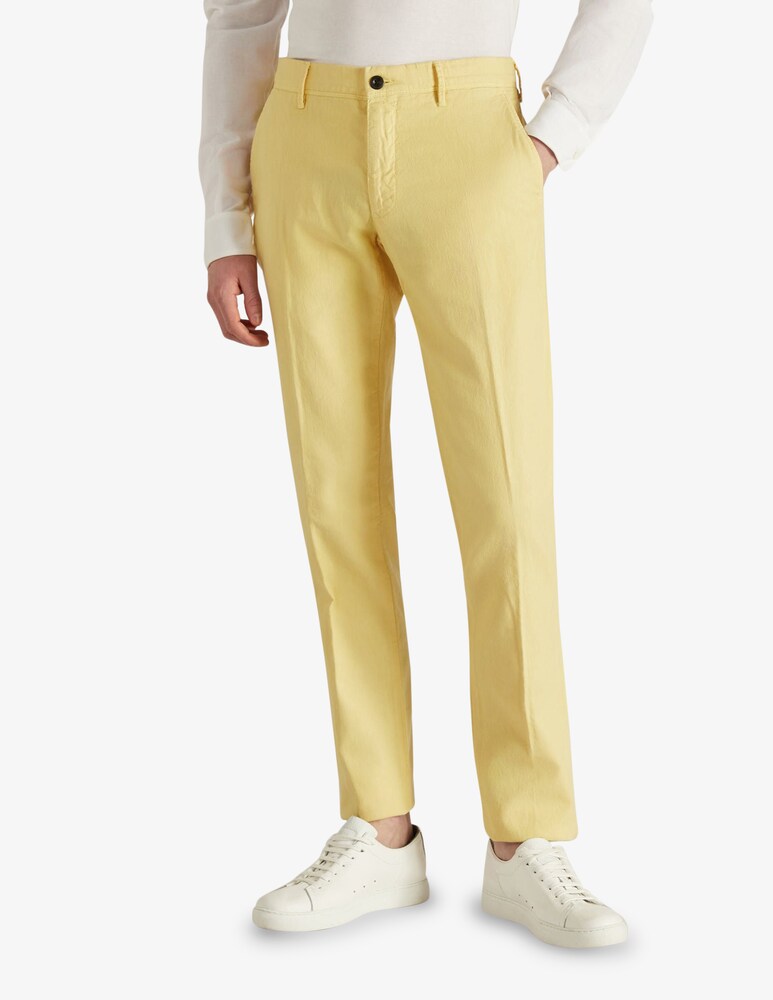 Slowear Incotex Pantalone slim fit in cotone e lino certificato