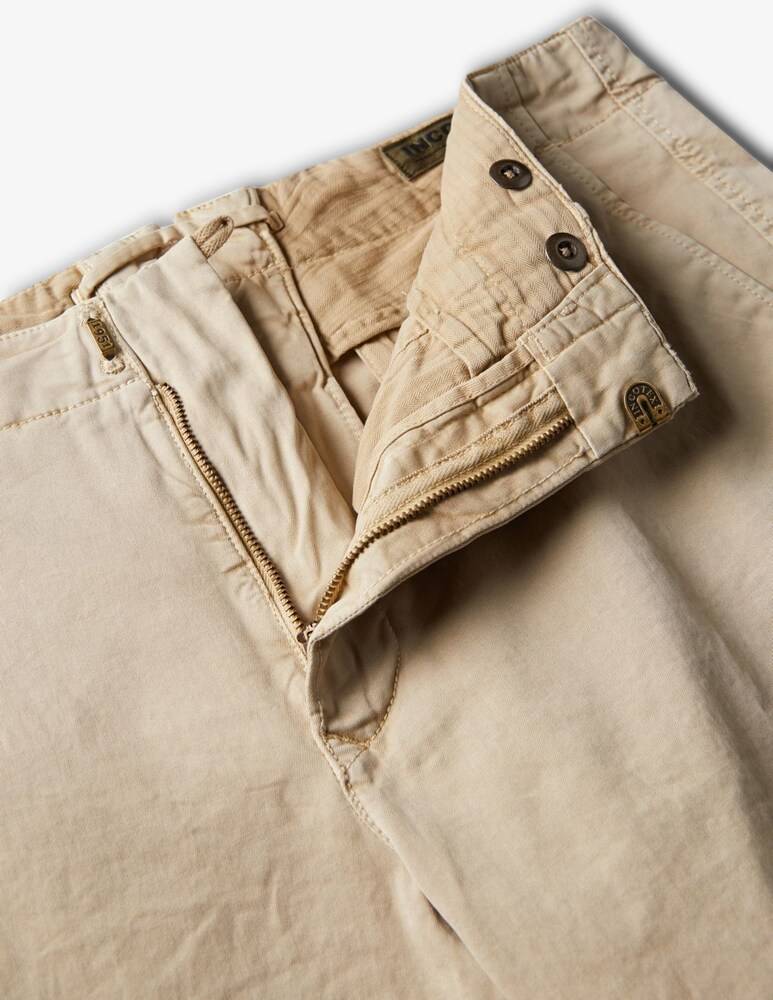 Slowear Incotex Pantalone Slim Fit In Gabardina Stretch Certificata