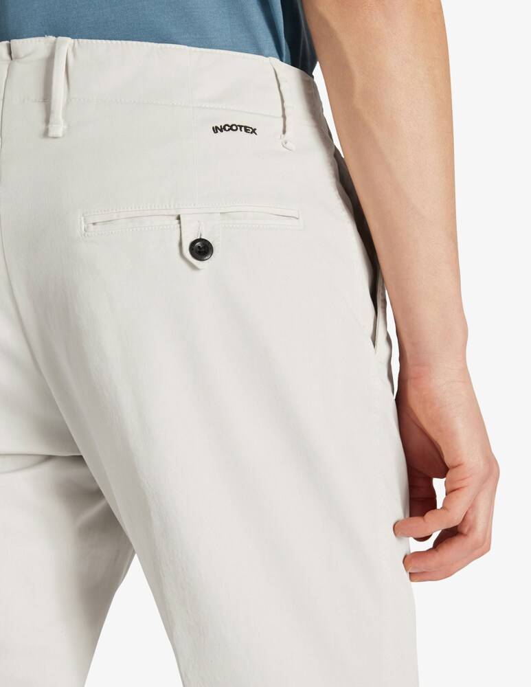 Slowear Incotex Pantalone Slim Fit In Gabardina Stretch Certificata