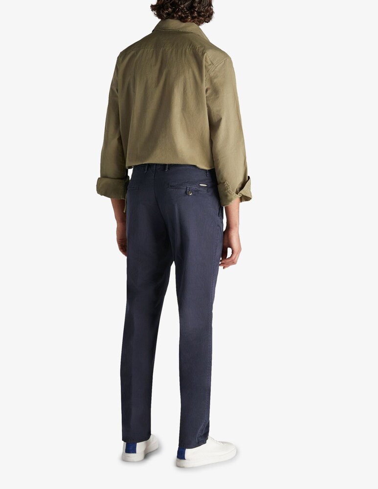 Slowear Incotex Pantalone Slim Fit In Gabardina Stretch Certificata