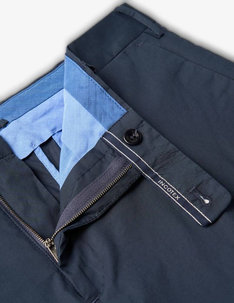 Slowear Incotex Pantalone Slim Fit In Summer Popeline Certificato