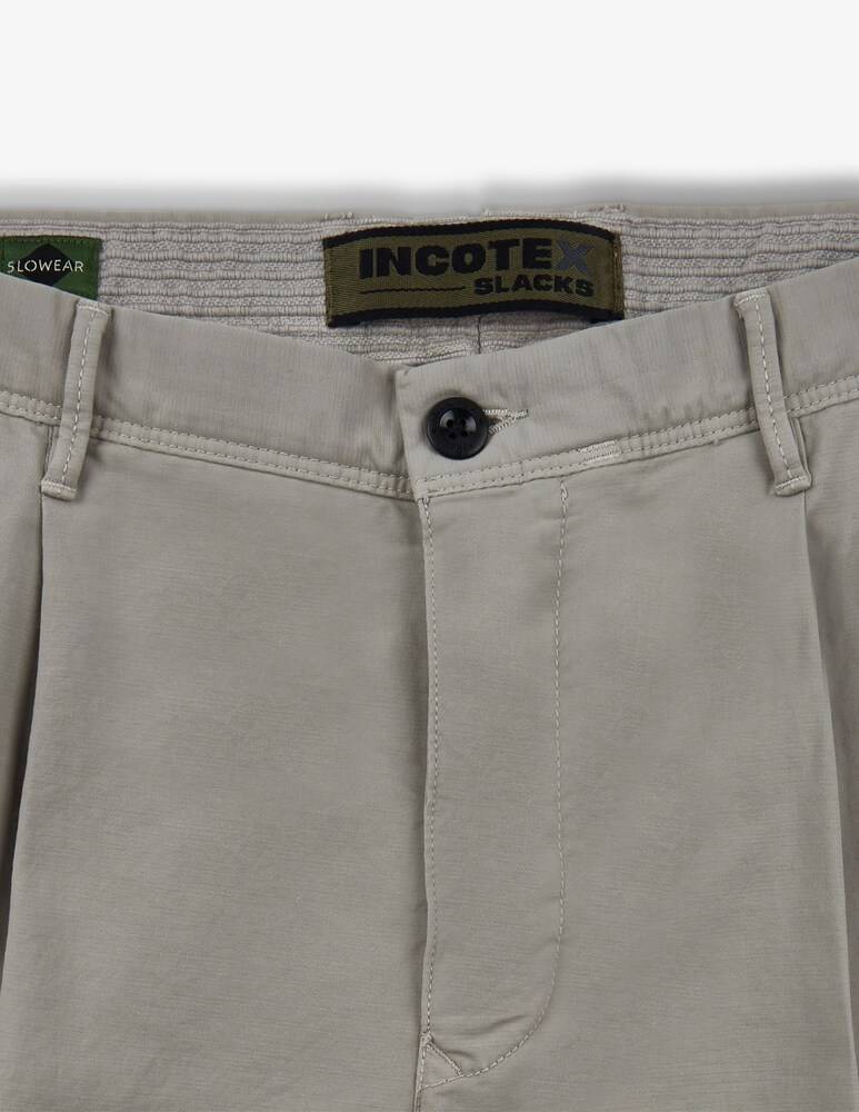 Slowear Incotex Pantalone Tapered Fit In Summer Satin Certificato