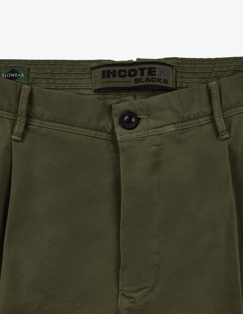 Slowear Incotex Pantalone Tapered Fit In Summer Satin Certificato