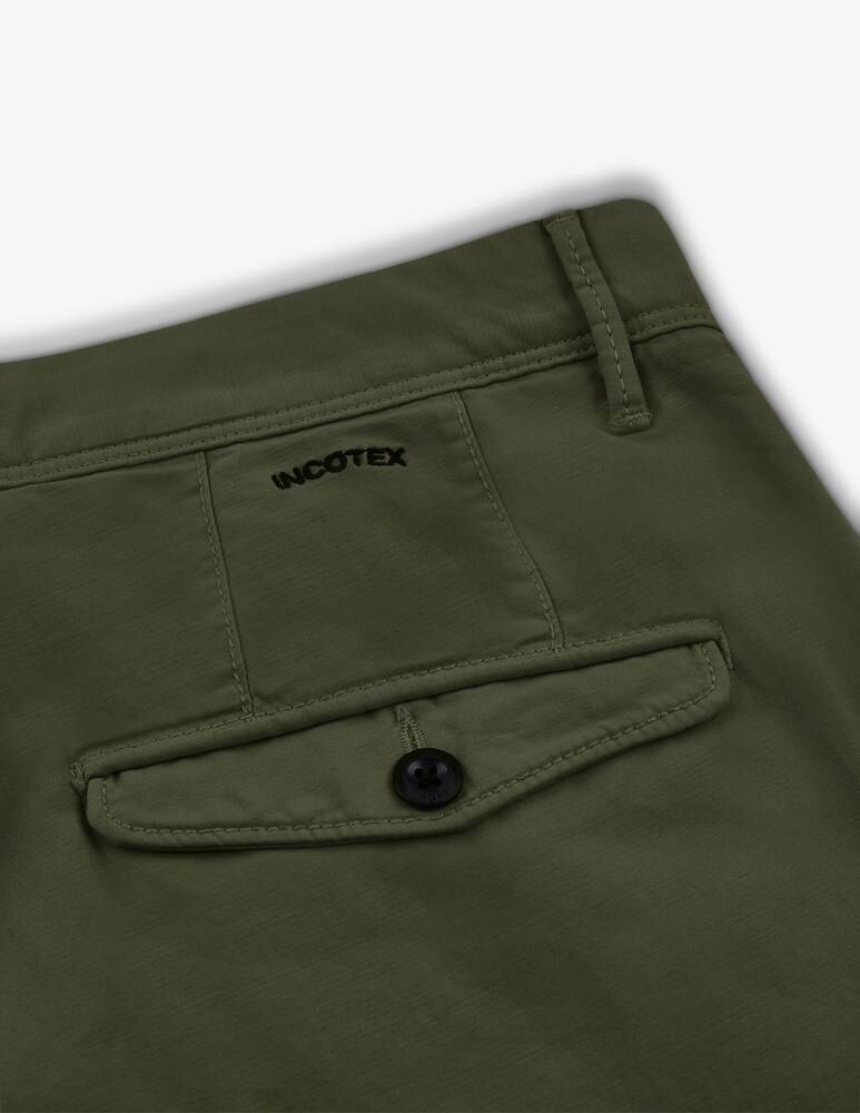 Slowear Incotex Pantalone Tapered Fit In Summer Satin Certificato