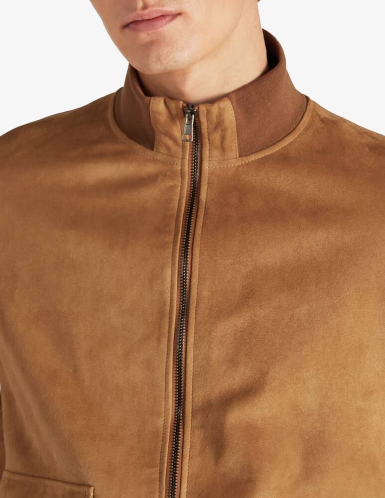 Slowear Montedoro Bomber Regular Fit In Pelle Suede