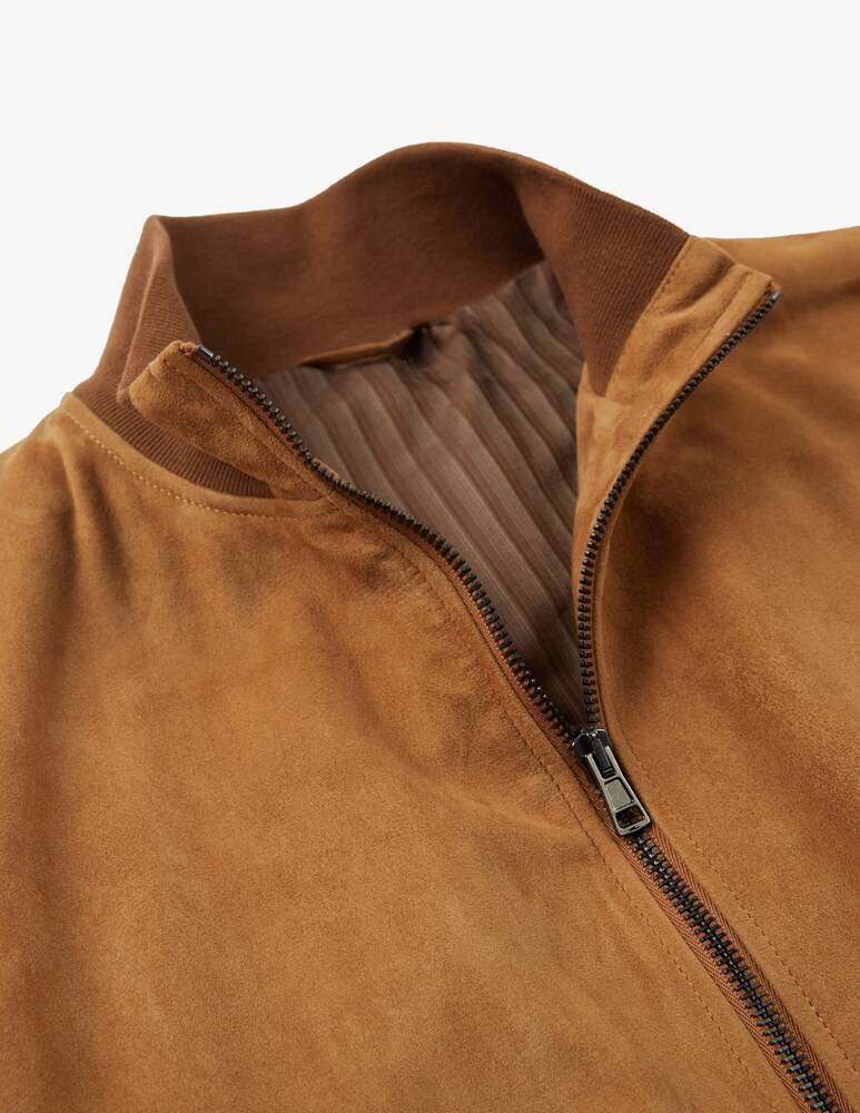 Slowear Montedoro Bomber Regular Fit In Pelle Suede