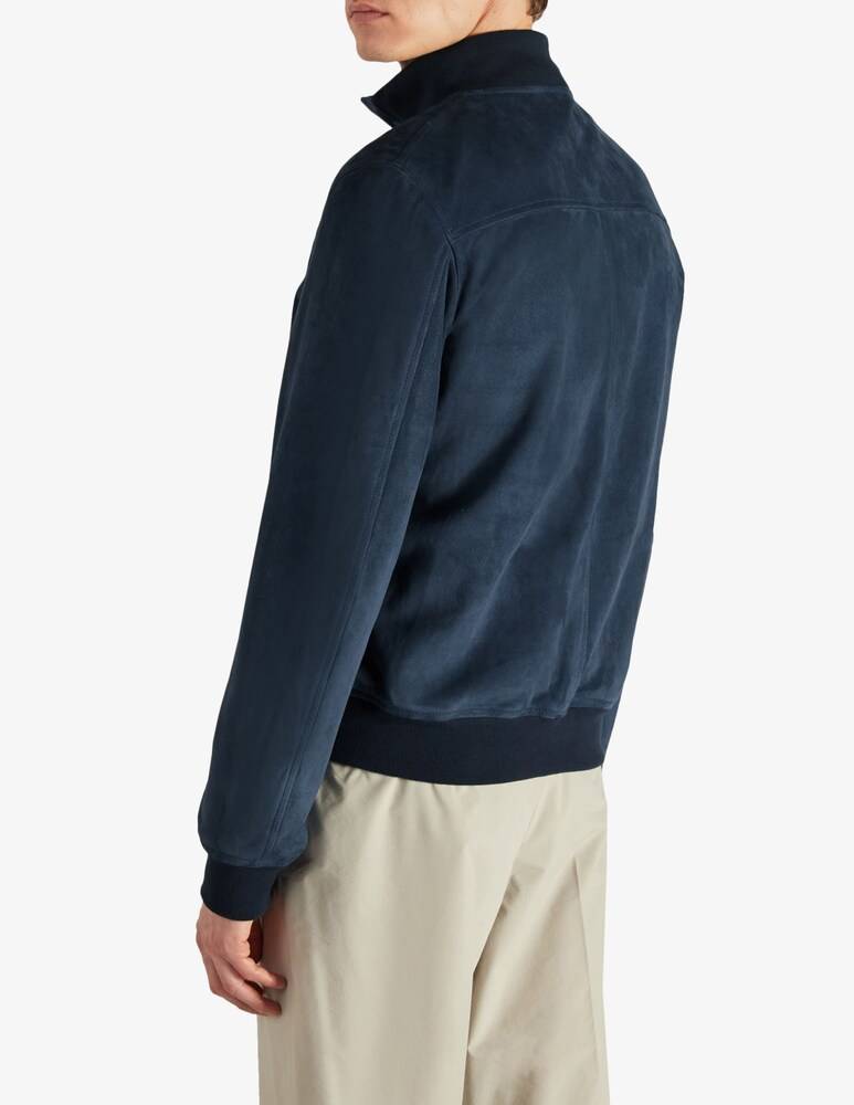 Slowear Montedoro Bomber Regular Fit In Pelle Suede