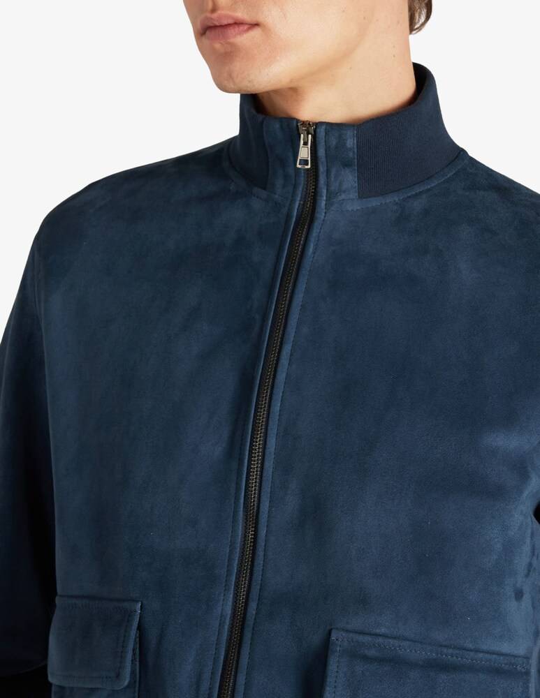 Slowear Montedoro Bomber Regular Fit In Pelle Suede