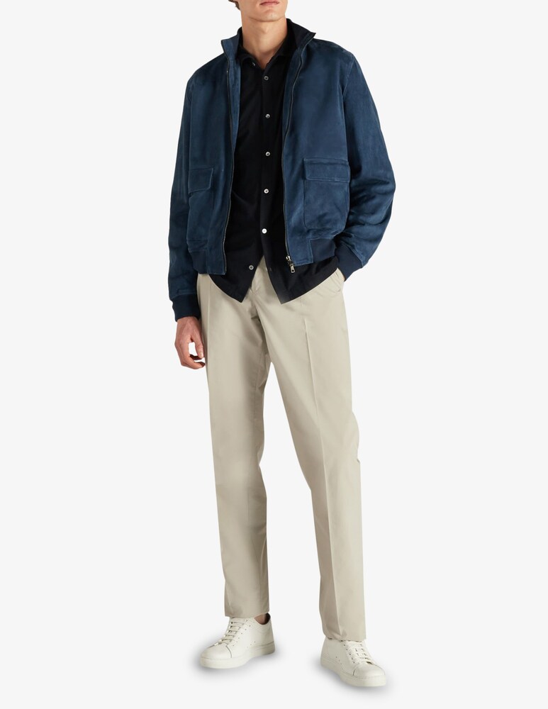 Slowear Montedoro Bomber Regular Fit In Pelle Suede
