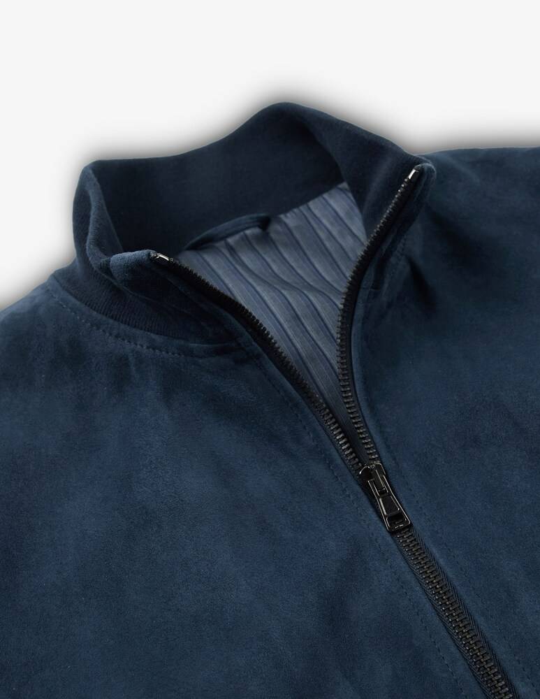 Slowear Montedoro Bomber Regular Fit In Pelle Suede