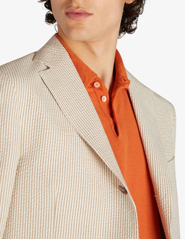 Slowear Montedoro Giacca Regular Fit In Seersucker