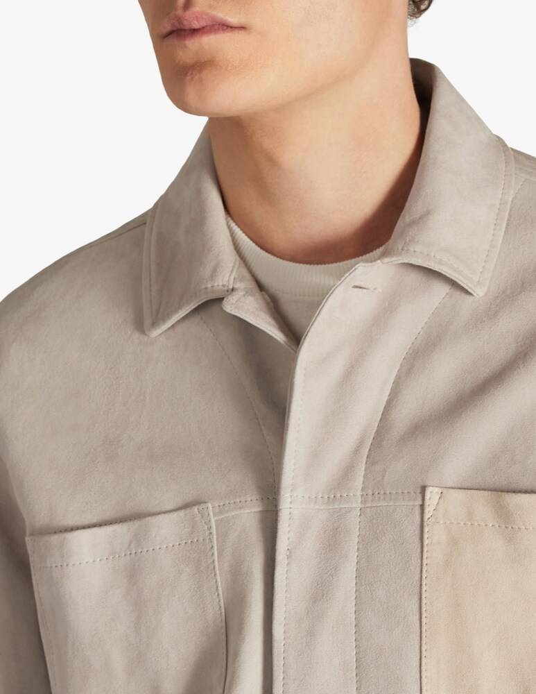 Slowear Montedoro Overshirt In Pelle Suede