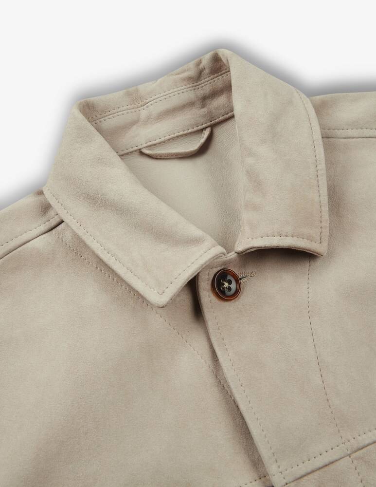 Slowear Montedoro Overshirt In Pelle Suede