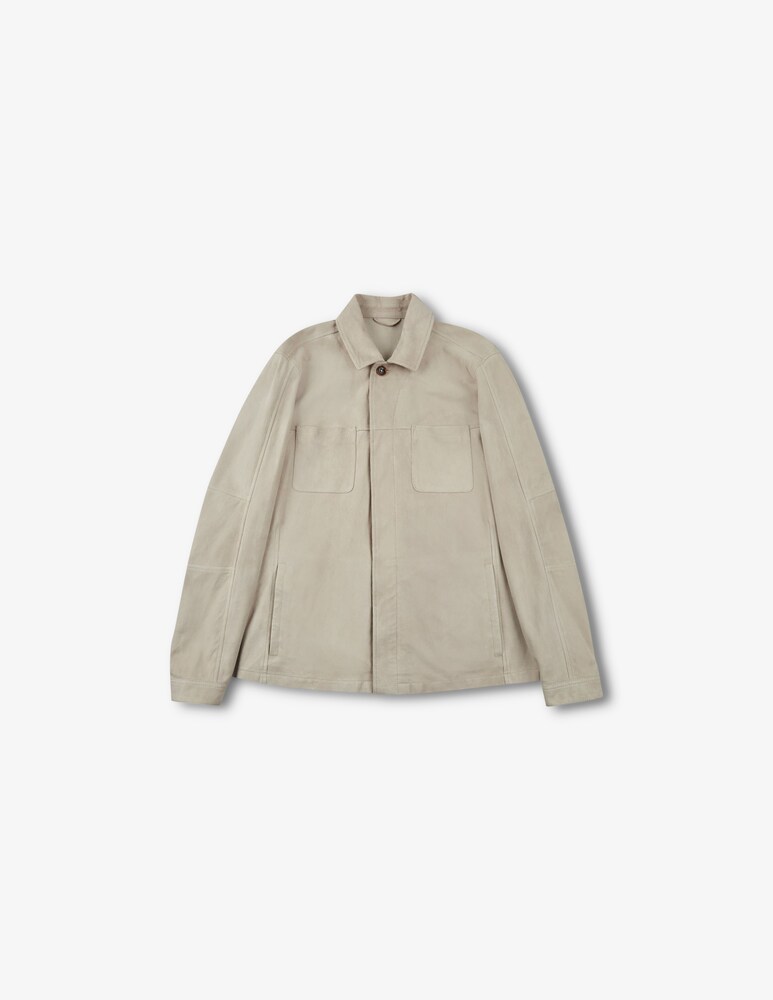 Slowear Montedoro Overshirt In Pelle Suede