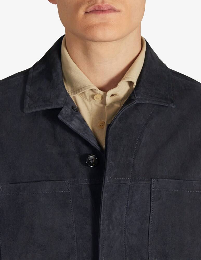 Slowear Montedoro Overshirt In Pelle Suede