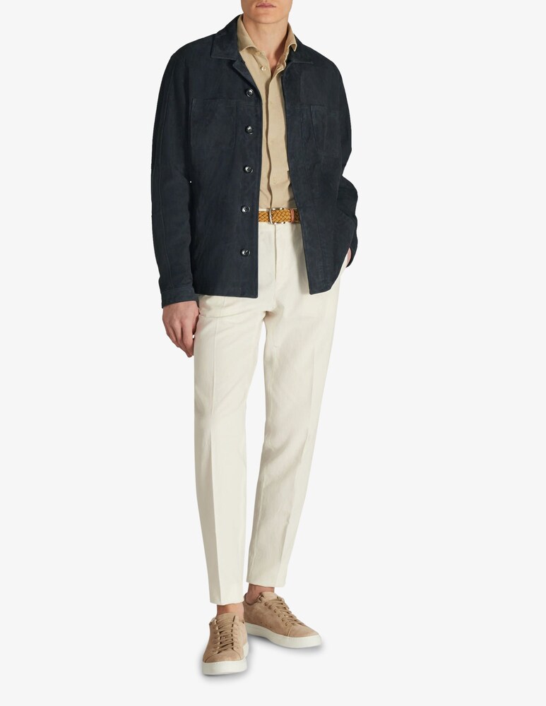 Slowear Montedoro Overshirt In Pelle Suede