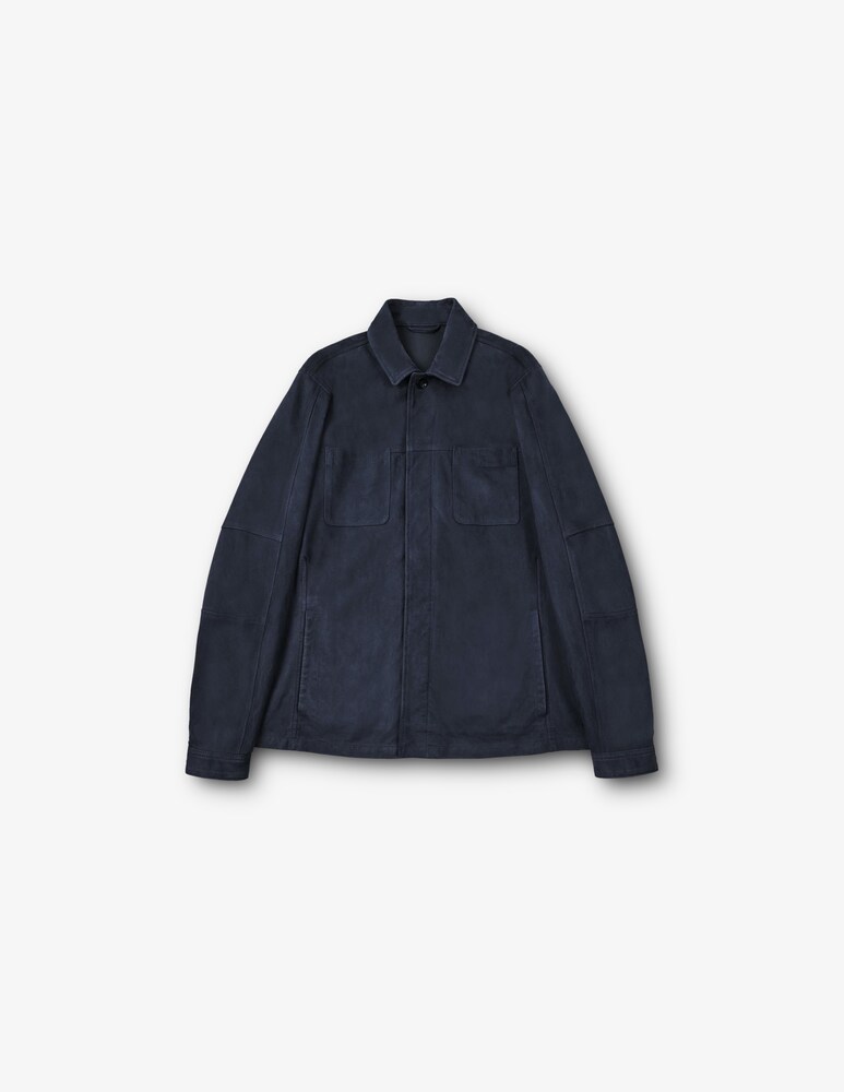 Slowear Montedoro Overshirt in pelle suede