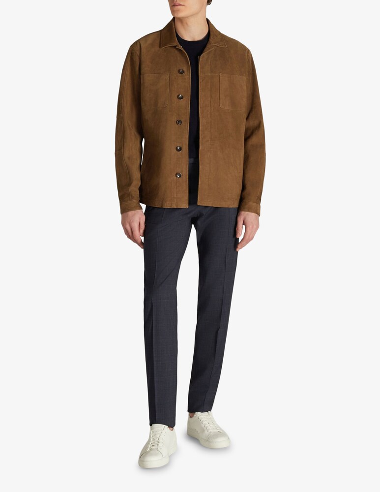Slowear Montedoro Overshirt In Pelle Suede