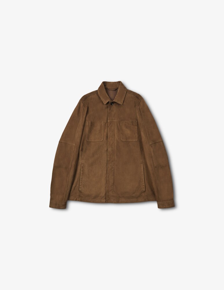 Slowear Montedoro Overshirt In Pelle Suede