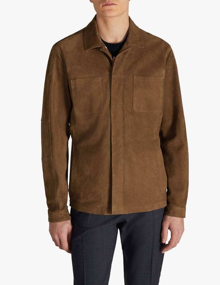 Slowear Montedoro Overshirt in pelle suede