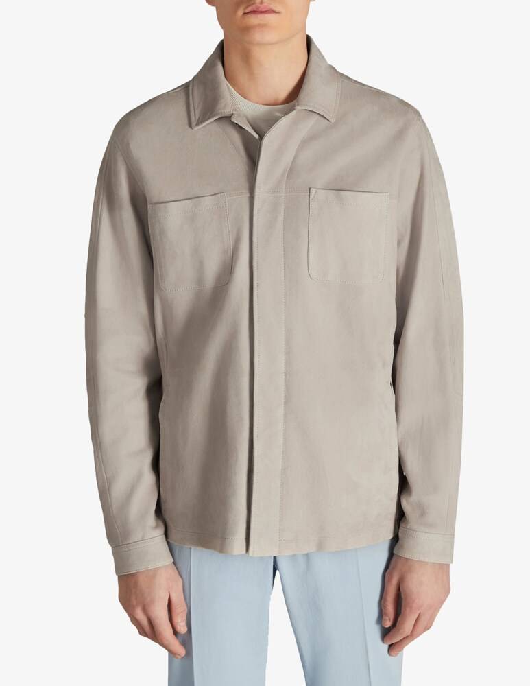 Slowear Montedoro Overshirt in pelle suede