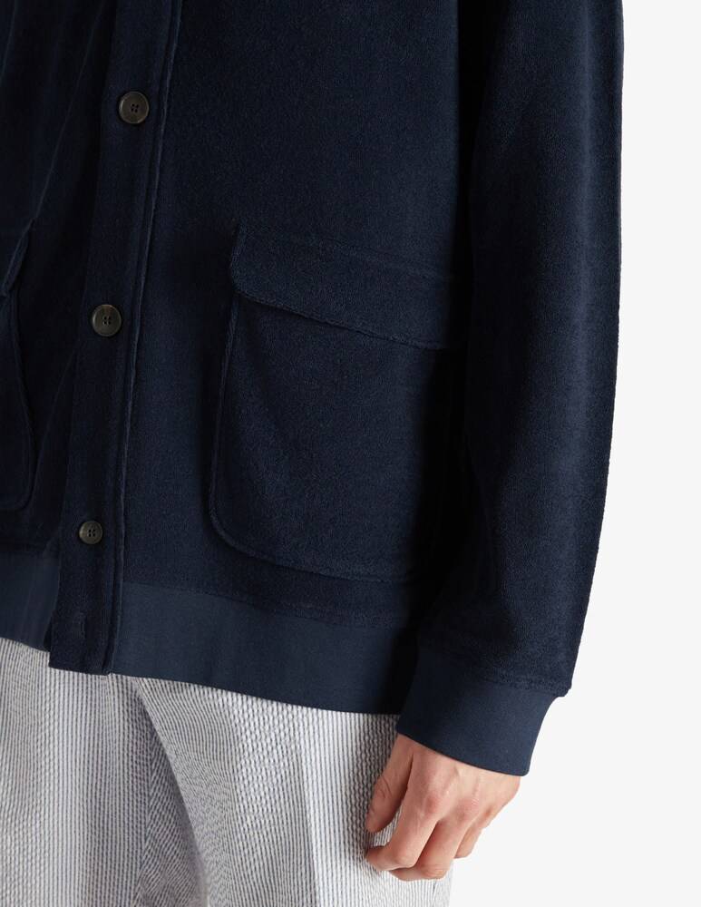 Slowear Zanone Cardigan Regular Fit In Jersey Di Spugna