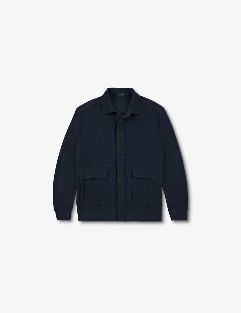 Slowear Zanone Cardigan Regular Fit In Jersey Di Spugna