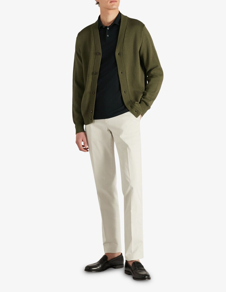 Slowear Zanone Cardigan Slim Fit In Cotone Crêpe Certificato