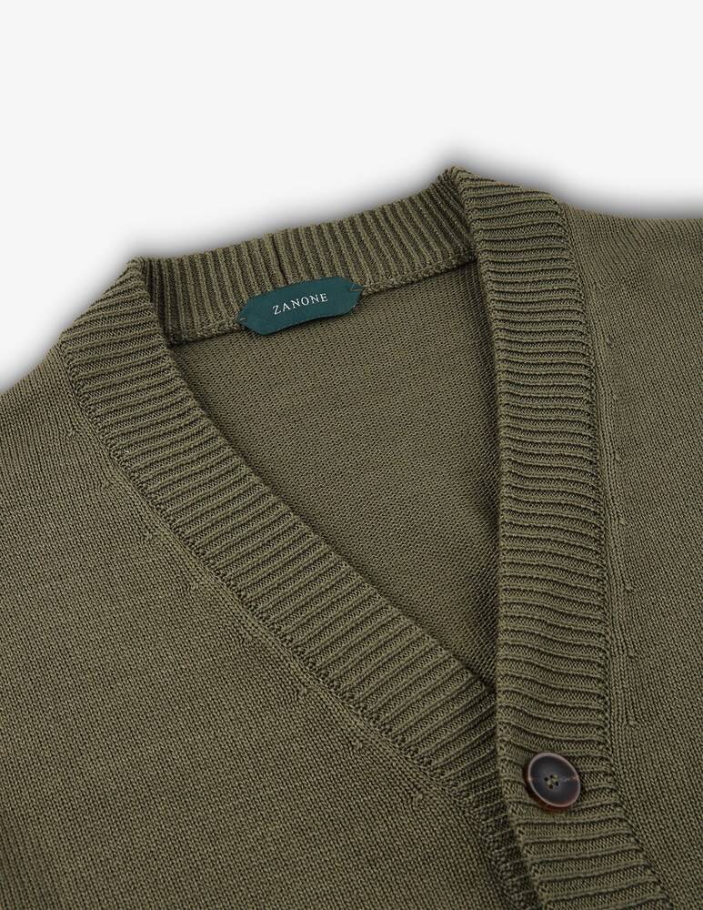 Slowear Zanone Cardigan Slim Fit In Cotone Crêpe Certificato