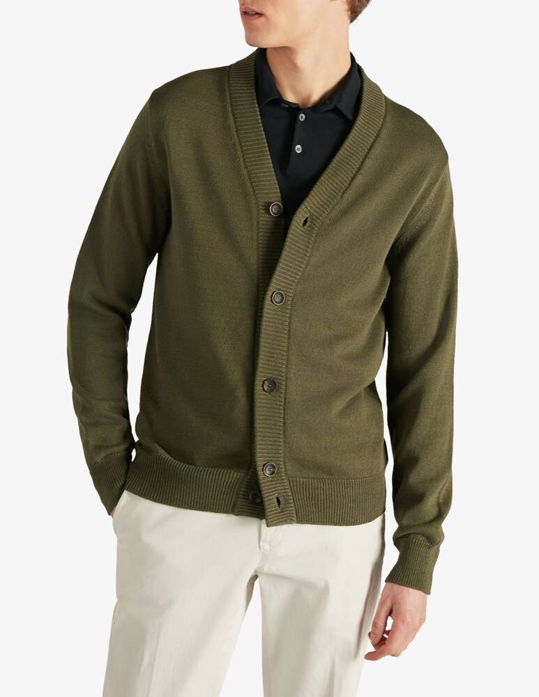Slowear Zanone Cardigan slim fit in cotone crêpe certificato