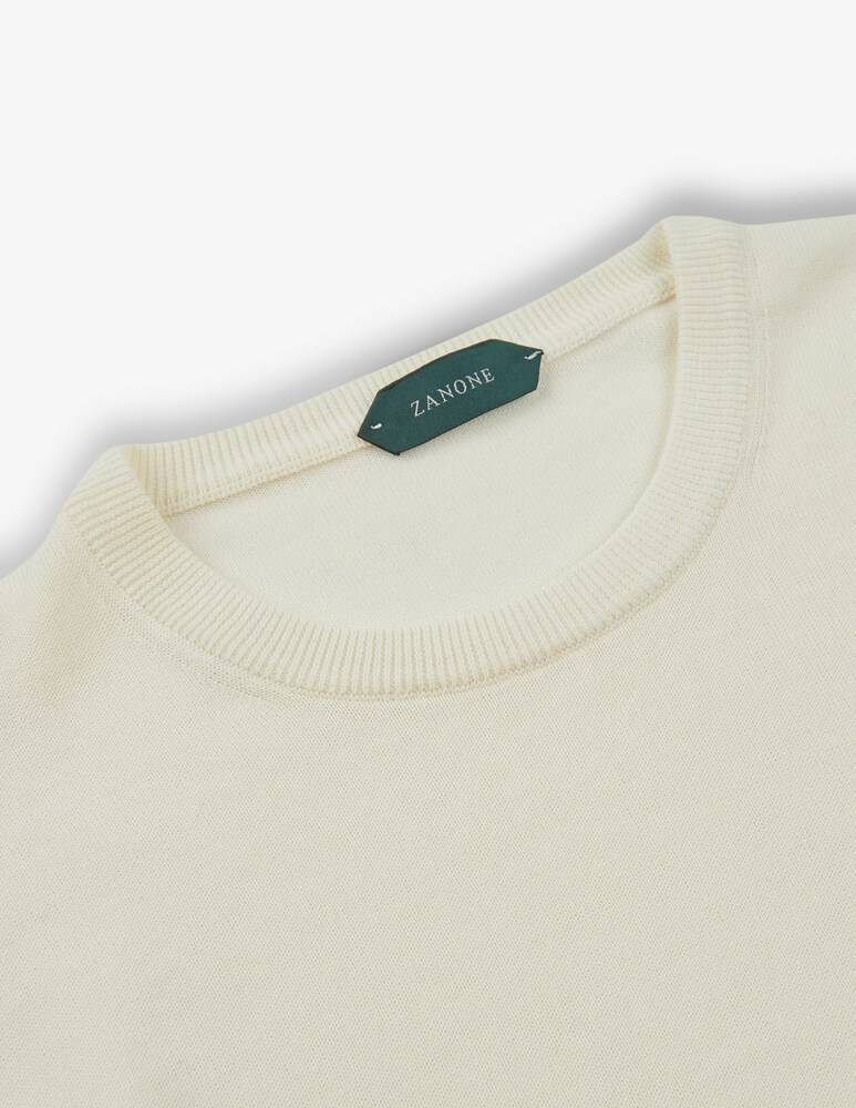 Slowear Zanone Girocollo Slim Fit In Cotone Crêpe Certificato
