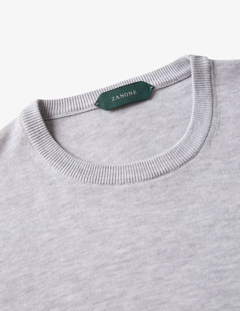 Slowear Zanone Girocollo Slim Fit In Cotone Crêpe Certificato