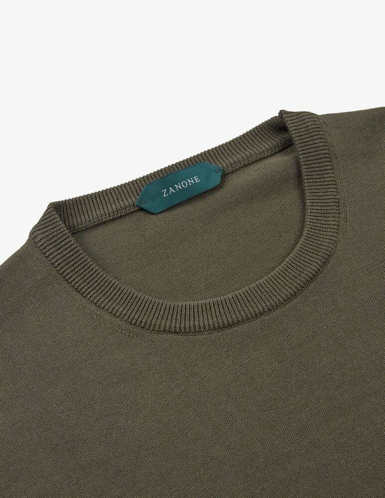 Slowear Zanone Girocollo Slim Fit In Cotone Crêpe Certificato