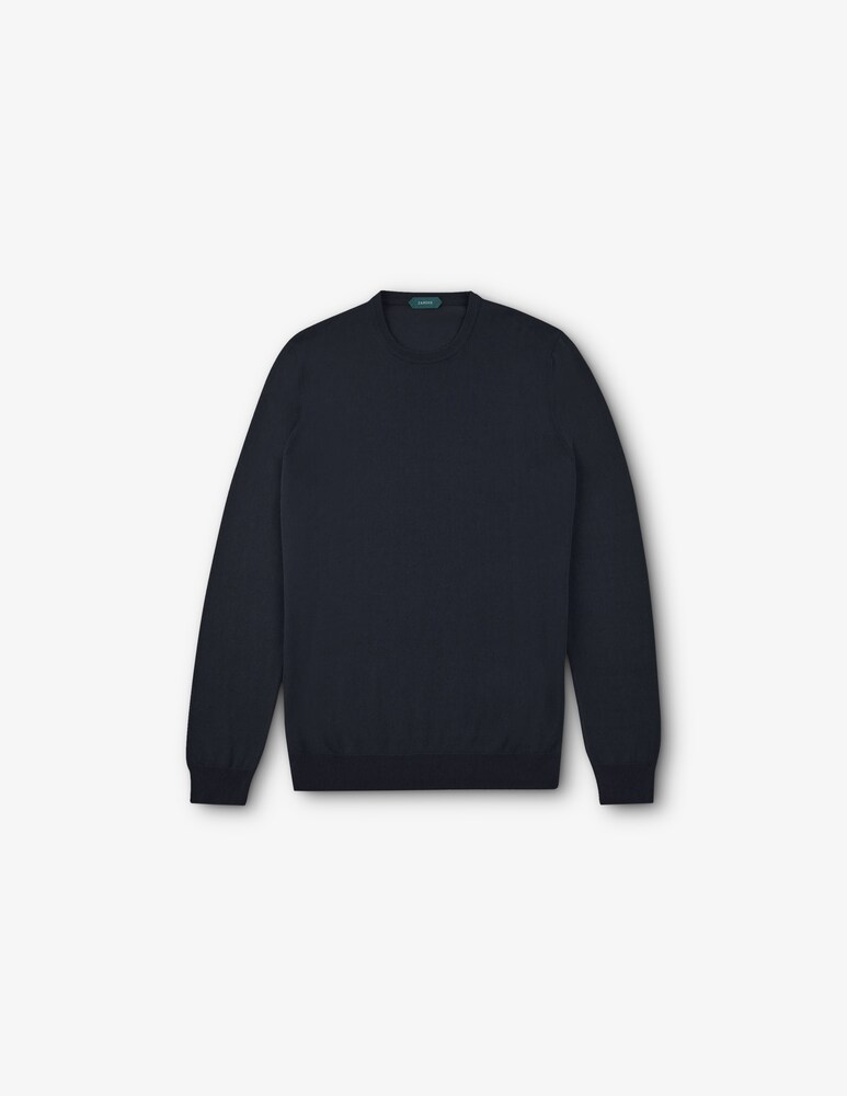 Slowear Zanone Girocollo Slim Fit In Cotone Crêpe Certificato