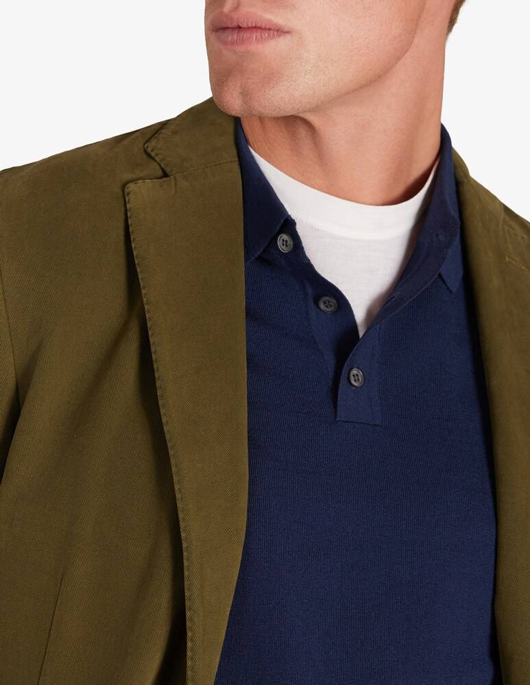 Slowear Zanone Polo Manica Lunga Slim Fit In Flexwool Certificato