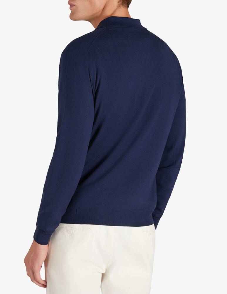 Slowear Zanone Polo Manica Lunga Slim Fit In Flexwool Certificato